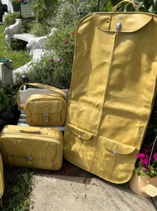 3pc vintage 1975 American Tourister Verylite Luggage Set, yellow Soft - Picture 1 of 6