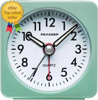 Ultra Small, Battery Travel Alarm Clock with Snooze and Light Silent - Image 1 of 4