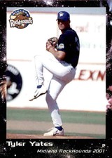 2001 Midland Rockhounds Grandstand #26 Tyler Yates Lihue Hawaii HI Baseball Card