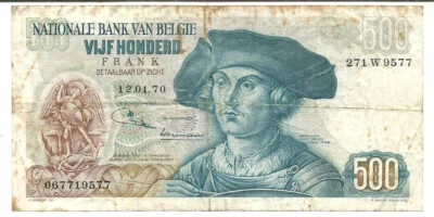 500 Francs Belge 12-04-1970. Billet pas commun qui a circulé. - Photo 1/2
