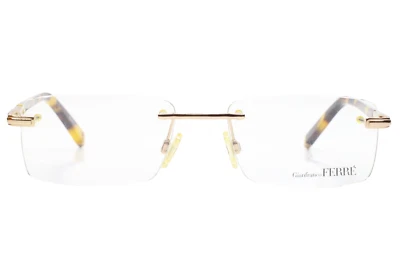 Gianfranco Ferre GF39203 Gold Tortoise Rimless Italy Luxury Eyeglasses 54-15-130 - Image 1 of 4