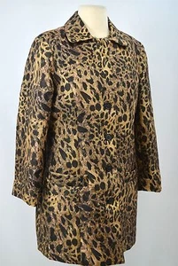 Chicos lined light Jacket button up coat leopard shimmer long Chico SZ 1 S M NEW - Picture 1 of 5