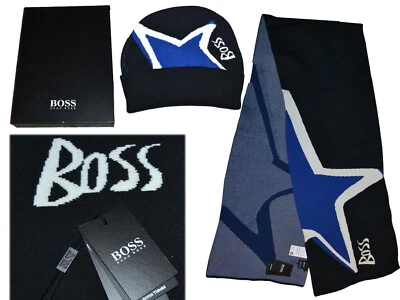 HUGO BOSS Men's Scarf Cap with Cashmere Box / Bag HB01 T2P - Imagen 1 de 4