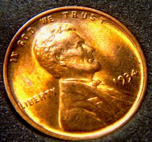 1934 P  1c/ "EYE-CANDY" / ULTRA HIGH GRADE+++ / A "RED-BU GEM" /ORIGINAL LUSTER+ - Picture 1 of 3