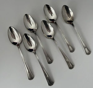 Shelton Oneida SHELTON sechs (6) Teelöffel 6" Versilbertes Besteck 1935 Art Deco - Bild 1 von 4