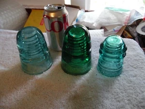 Vintage Insulators Hemingray No.12 W. Brookfield New York 1883, Dark Green B 10 - Picture 1 of 12