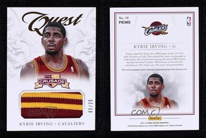 2012-13 Panini Crusade Quest Memorabilia Prime /25 Kyrie Irving #38 Rookie RC