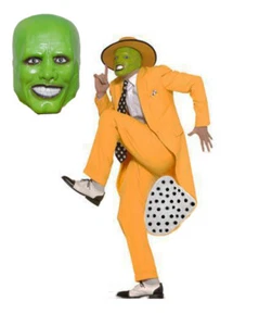 The Mask Jim Carrey Fancy Dress Deluxe 90s Gangster Zoot Suit Costume With Mask - Picture 1 of 1