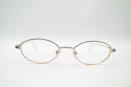 Vintage L Art by AMA 1862 002 Titanium Gold Black Silver Oval Glasses NOS