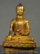 12.4” Old China Copper Gilt Buddhism Shakyamuni Amitabha Buddha Sculpture