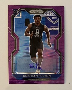 2020 Panini Prizm Kristian Fulton Rookie Purple Pulsar  Auto Tennessee Titans SP