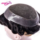 Male Toupee Lace PU Indian Human Hair Wig Capillary Prosthesis Knot Hair System