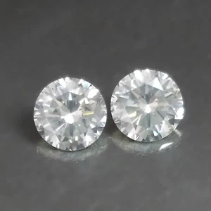 0.42cts Round Pair Untreated White H I Color Natural Earth Mined Loose Diamonds - Picture 1 of 2