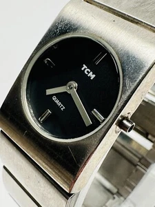 TCM Stainless Silver Band Ladies Watch Black Dial 209699 Parts/Repair (E5) - Picture 1 of 10