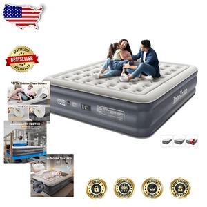 Compact California King Inflatable Mattress with Fast Inflation Pump & Carry Bag - Picture 1 of 8