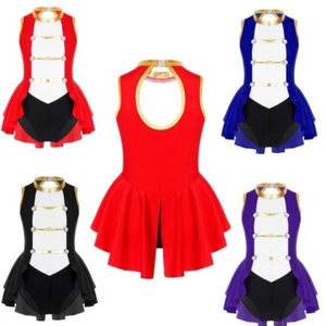Kinder Mädchen Kleid Unitard Overall Knöpfe Turnanzug Gymnastik Rücken ausgehöhlt - Bild 1 von 57