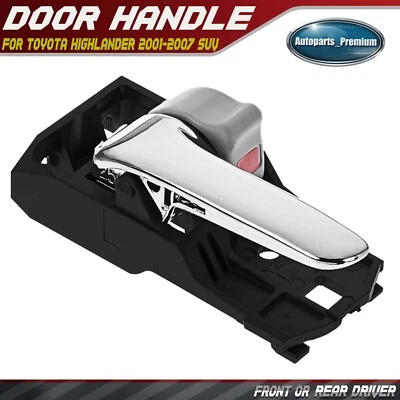 Maçaneta interna cromada e cinza do lado do motorista para Toyota Highlander 2001-2007 - Imagem 1 de 4