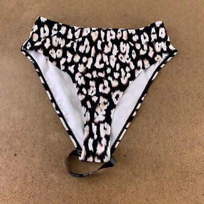 Boohoo Mujer Talla 6 Negro Estampado Animal Cintura Alta Bikini Natación Parte Inferior Nuevo con Etiquetas Foto 1 de 4