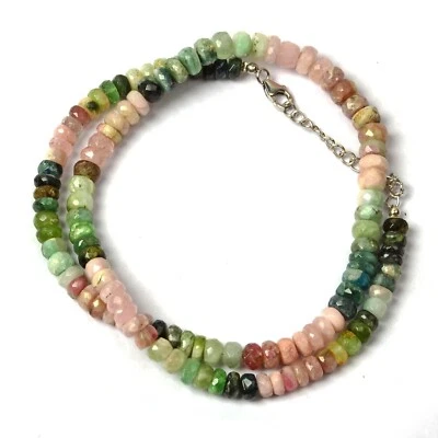 Natural Multi Tourmaline Necklace 16 Inch Length 5-7 MM Rondelle Gemstone Beads - Image 1 of 4
