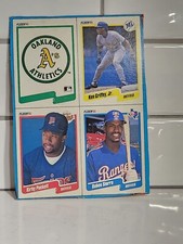 1990 FLEER BOX BOTTOM 4 CARD PANEL ATHLETICS GRIFFEY JR PUCKETT SIERRA