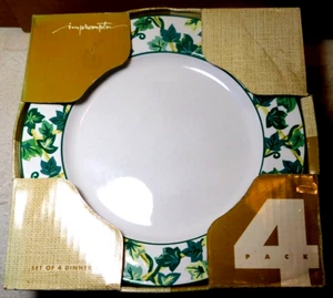 Impromptu Distributed~By Mervyn's Set Of 4 Dinner Plates Used Has Original Box - Picture 1 of 24