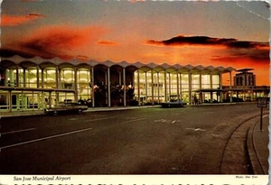 Vintage California CA Postcard San Jose Municipal Airport at Sun Set c1973 - Picture 1 of 3