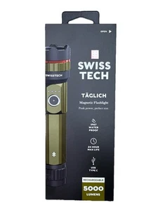 Swiss Tech Täglich Magnetic Flashlight Dust/Water Proof USB C 5000 Lumens New - Picture 1 of 1