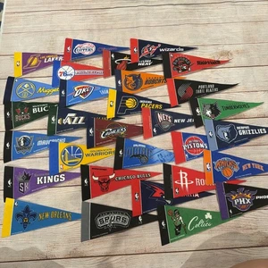 Lotto di 30 mini pennant Rico Tag Express squadre di basket NBA 9”x4”  - Foto 1 di 3