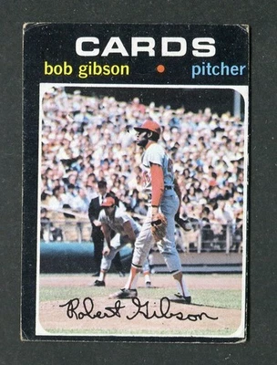 Бейсбольная карточка Bob Gibson Cardinals Hall of Fame Pitcher MLB 1971 Topps #450 - Изображение 1 из 2