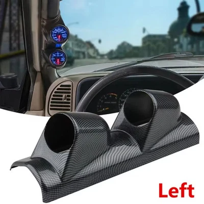 Medidor de tablero de fibra de carbono para automóvil pilar A orificios dobles medidor soporte de montaje en cápsula izquierda Foto 1 de 4