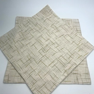 Pair of WEST ELM 18" Square Pillow Covers Metallic Embroidery Beige/Gold New - Image 1 of 4