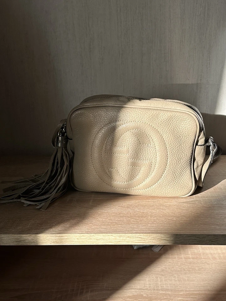 Gucci Soho Disco Camera Crossbody Bag Tan Beige Leather - Image 1 of 4