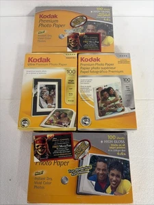 4 Box Lot 400 Sheets Kodak Premium Photo Paper 4 X 6 Gloss and High Gloss Sheets - Picture 1 of 4