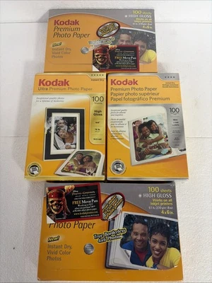 4 Box Lot 400 Sheets Kodak Premium Photo Paper 4 X 6 Gloss and High Gloss Sheets - Image 1 of 4