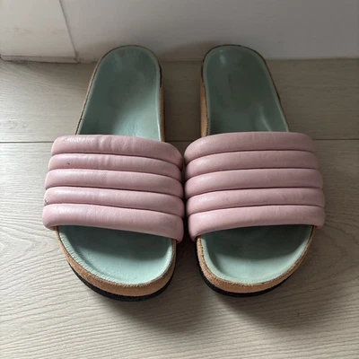 Sandalias Isabel Marant EU 38 Hellea Acolchadas Cuero Suave Slides En Estado Usado Foto 1 de 4