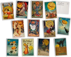Cartoline antiche Halloween - 24 cartoline Halloween vintage - 12 assortite retr - Foto 1 di 12