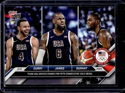 2024 Topps Now Olympic Games LeBron James Steph Curry Kevin Durant #26 - Image 1 of 2