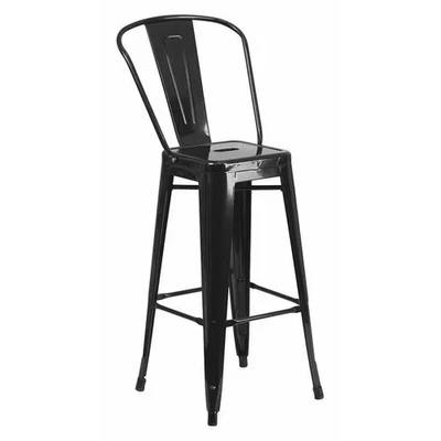 Flash Furniture Black Metal Outdoor Stool,30" CH-31320-30GB-BK-GG Flash - Image 1 of 4