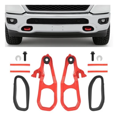 Pair Front Heavy Duty Tow Hook For Ram 1500 DT 2019-2024 #68265144AA 68272945AA - Image 1 of 4