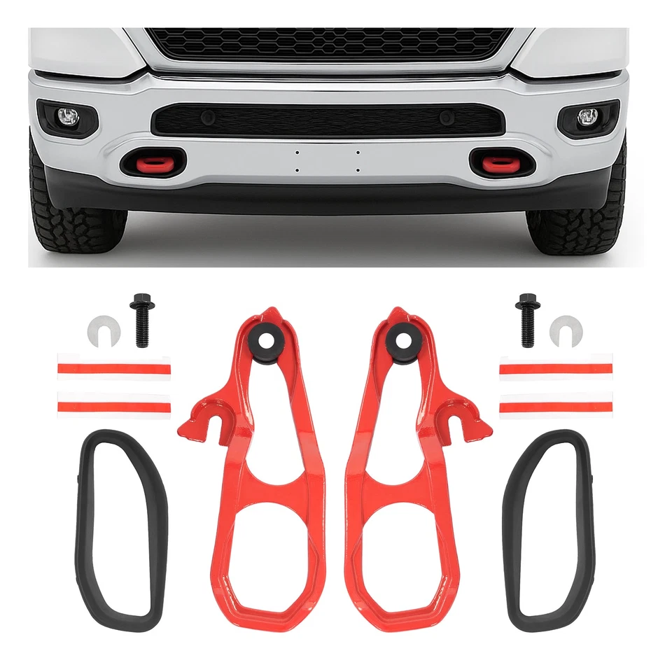 Pair Front Heavy Duty Tow Hook For Ram 1500 DT 2019-2024 #68265144AA 68272945AA Foto 1 de 4
