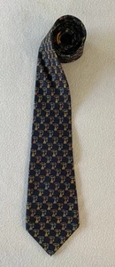 SALVATORE FERRAGAMO 100% Silk Navy Necktie / Tie Guaranteed Authentic $220 New - Picture 1 of 5