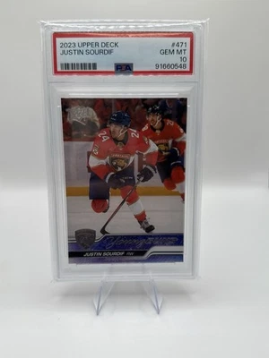 2023 Upper Deck Young Guns #471 Justin Sourdif PSA 10 GEM MINT - Image 1 of 2