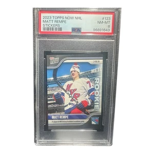 2023 Topps Now NHL #123 Matt Rempe Rookie Sticker PSA 8 NM-MT Rangers Debut - Picture 1 of 3