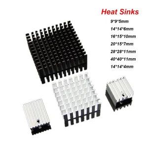 Aluminum Heatsink For IC Chip Heat Sinks Cooling Cooler Radiator Black Silver - Picture 1 of 7