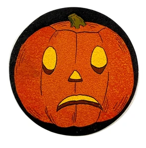 Vintage Halloween Kürbis Tischkarte gestanzt JOL Jack-o-Laterne - Bild 1 von 3