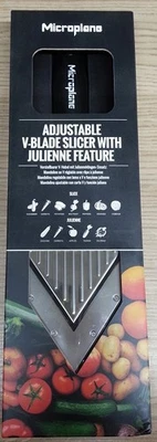 Microplane Küchenhelfer Verstellbarer V-Hobel mit Juliennekling