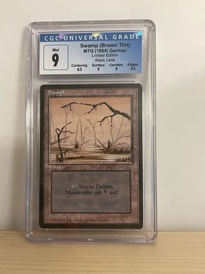 MTG Swamp Brown Tint 1994 GERMAN Limited Edition 9  Magic The Gathering - Image 1 of 2