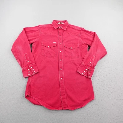 Camisa Carhartt De Colección Para Hombres Mediana Roja Western Perla A Presión Resistente Exterior Años 80 Foto 1 de 4