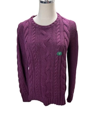 LL Bean Sweater Women's Size Medium Petite Purple 100% Cotton Long Sleeve - Image 1 of 4