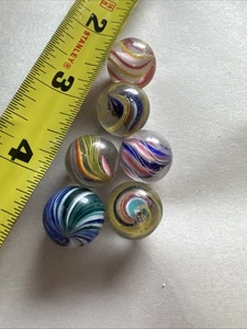 Six Antique Handmade German Marbles - Picture 1 of 13